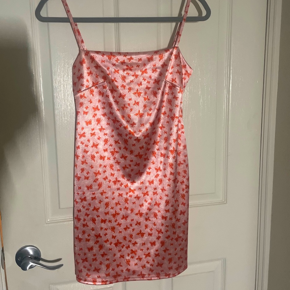 Urban Outfitters Women’s Satin Butterfly Mini Slip Dress